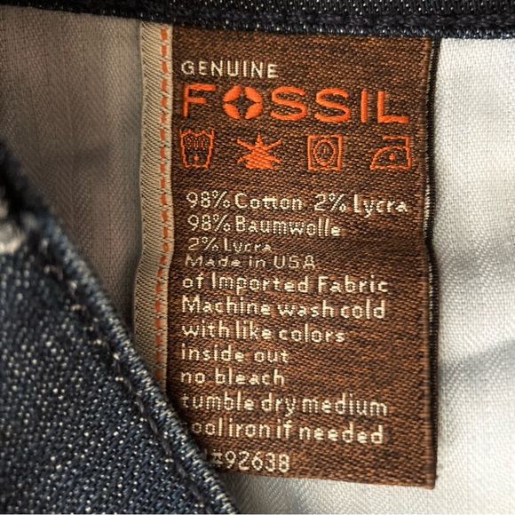 Fossil Dark Wash Skinny Stretch Jeans 25 - Picture 6 of 7
